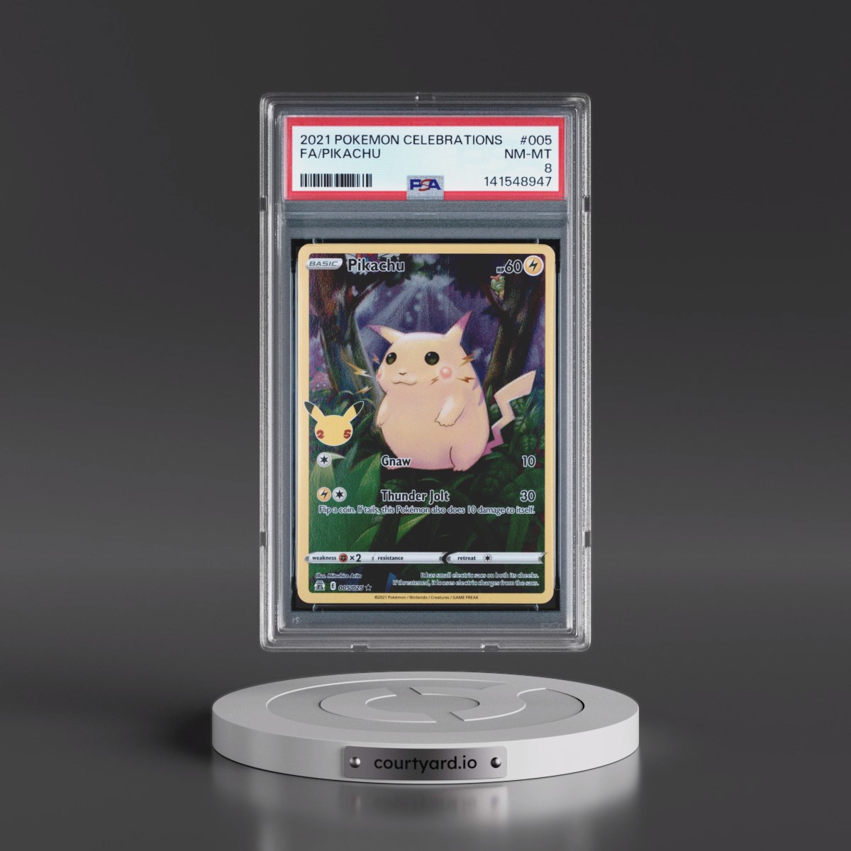 2021 Pokémon Celebrations #005 Pikachu - Full Art (PSA 8 NM-MT)