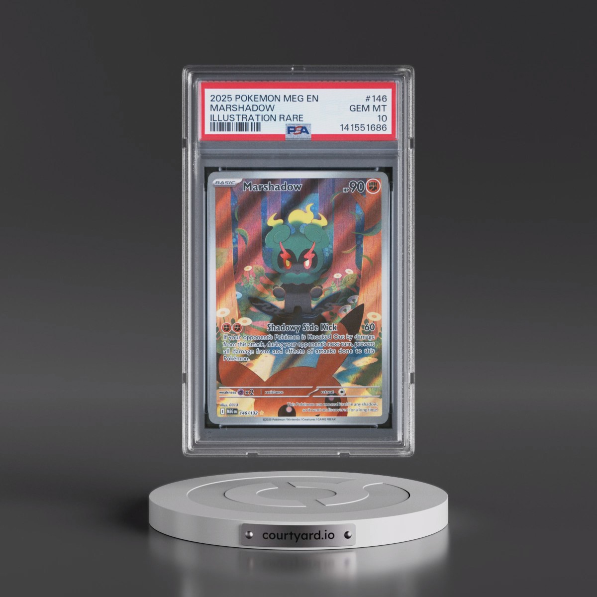 2025 Pokémon Meg EN-Mega Evolution #146 Marshadow - Illustration Rare (PSA 10 GEM MINT)
