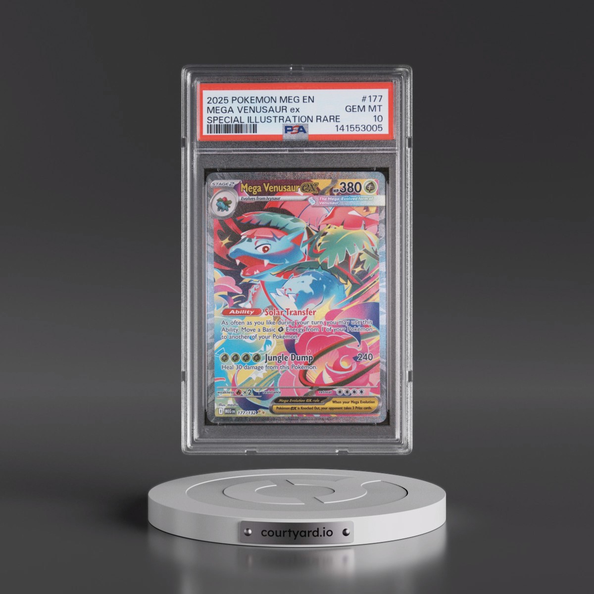 2025 Pokémon Meg EN-Mega Evolution #177 Mega Venusaur EX - Holo Special Illustration Rare (PSA 10 GEM MINT)