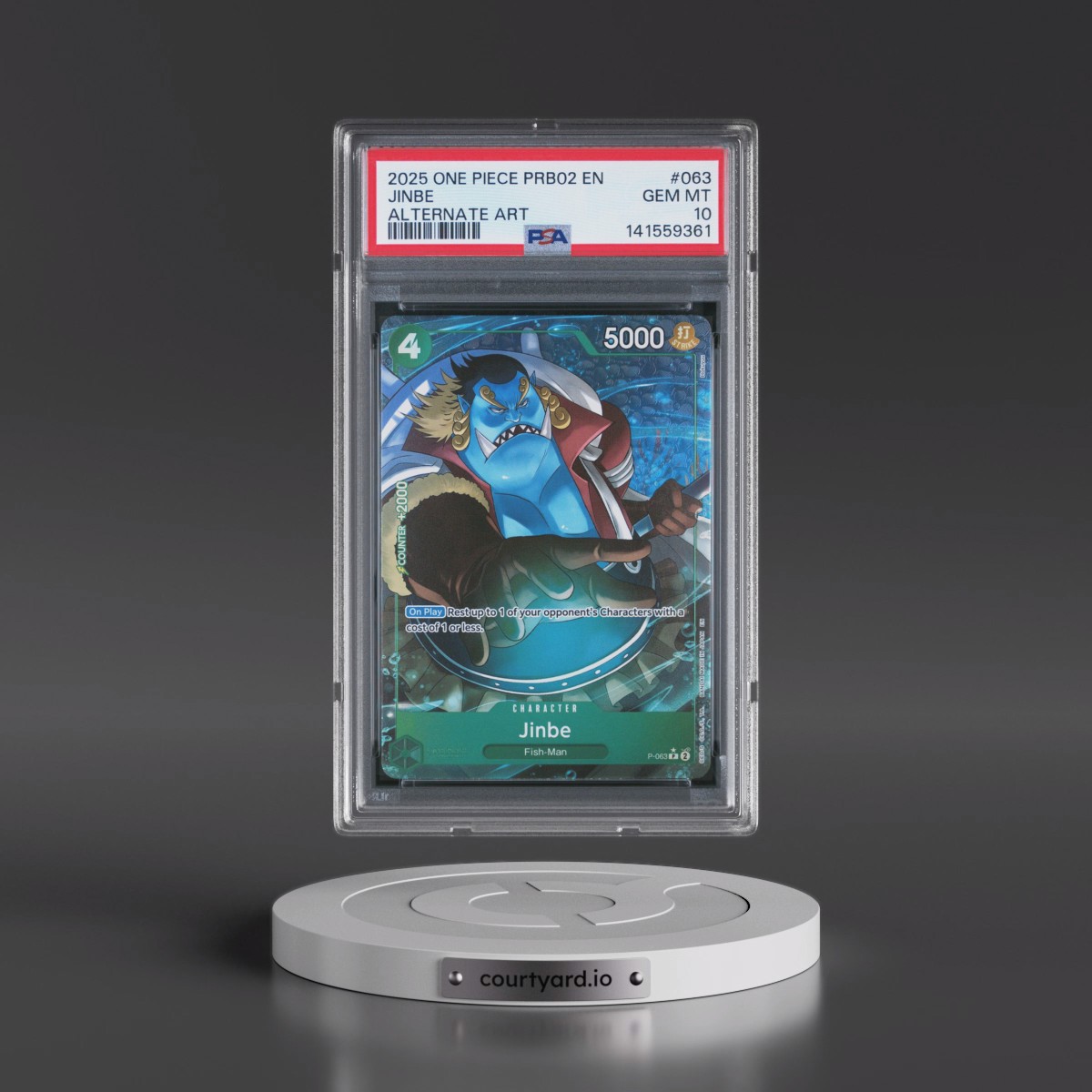 2025 One Piece PRB02-Premium Booster -One Piece Card the Best- Vol.2 #063 Jinbe - Alternate Art (PSA 10 GEM MINT)