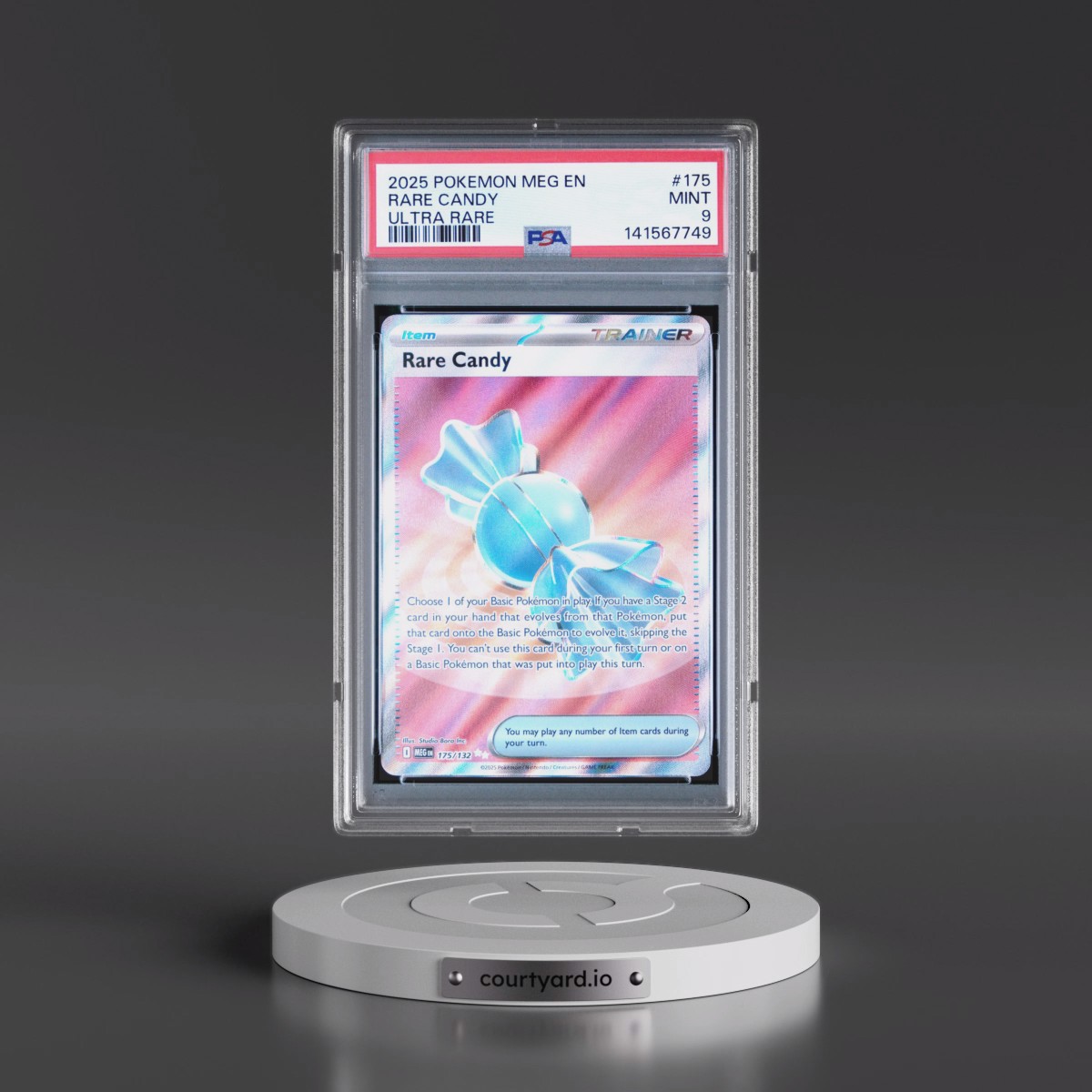 2025 Pokémon Meg EN-Mega Evolution #175 Rare Candy - Ultra Rare (PSA 9 MINT)
