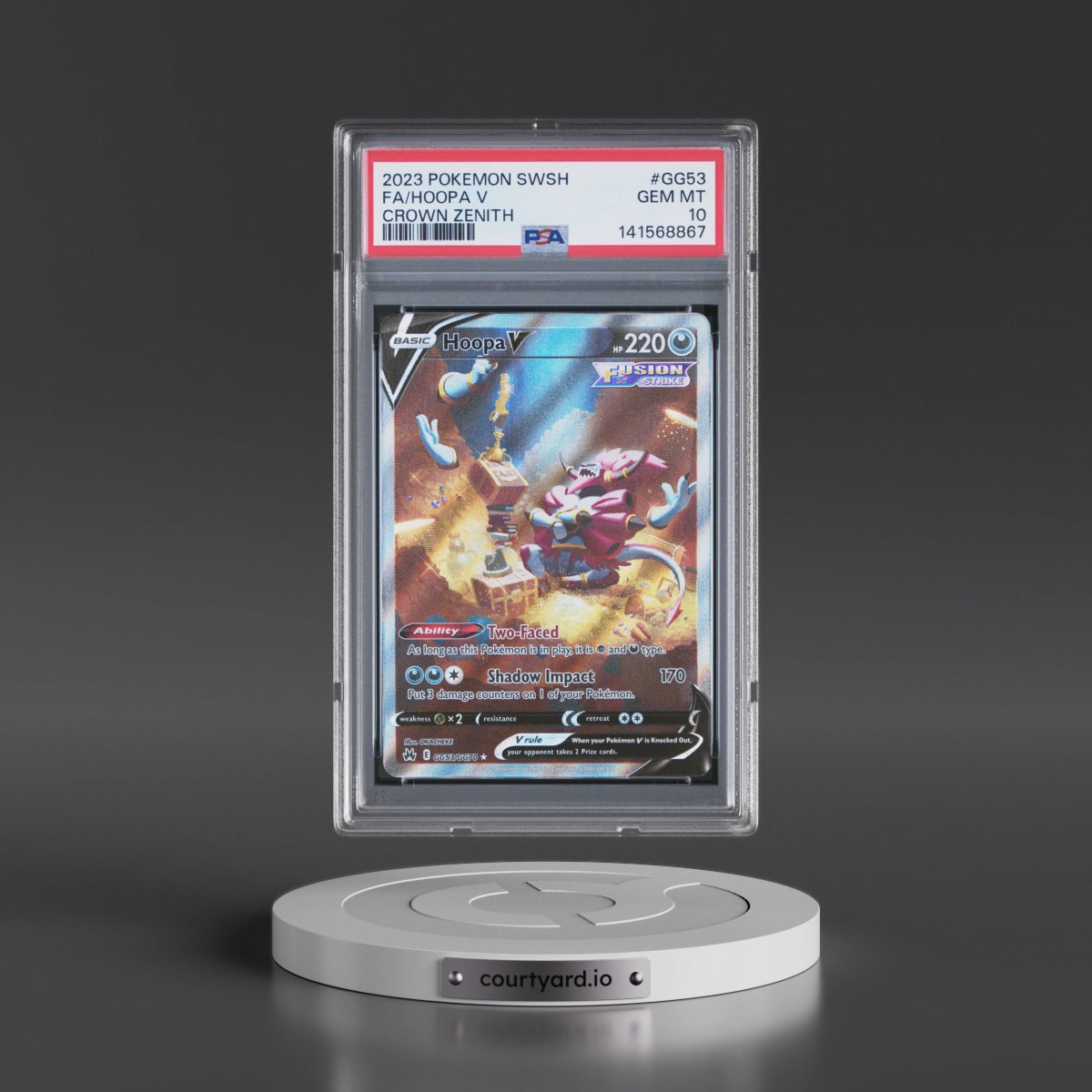 2023 Pokémon Sword and Shield Crown Zenith #GG53 Hoopa V - Holo Full Art (PSA 10 GEM MINT)