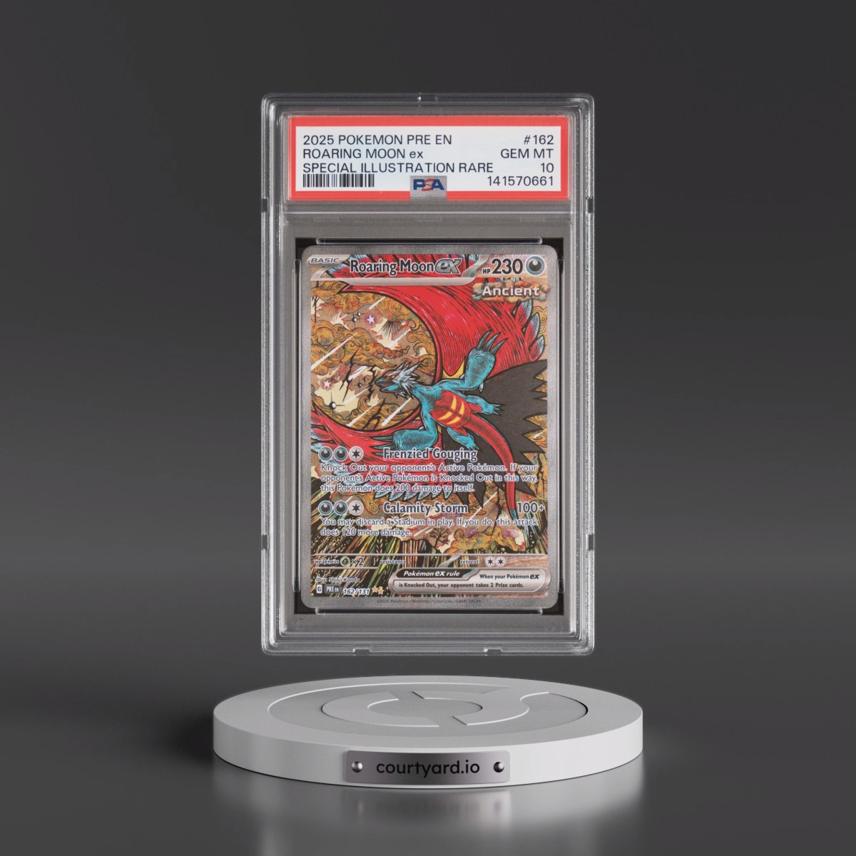 2025 Pokémon Pre EN-Prismatic Evolutions #162 Roaring Moon EX - Holo Special Illustration Rare (PSA 10 GEM MINT)