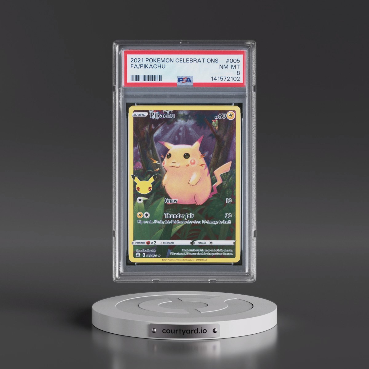 2021 Pokémon Celebrations #005 Pikachu - Full Art (PSA 8 NM-MT)
