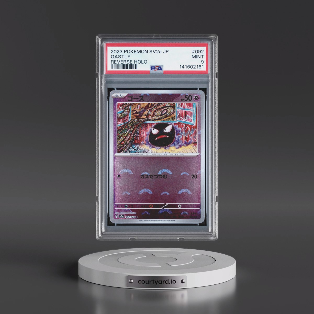 2023 Pokémon Sv2a-Pokémon Card 151 #092 Gastly - Reverse Holo (PSA 9 MINT)