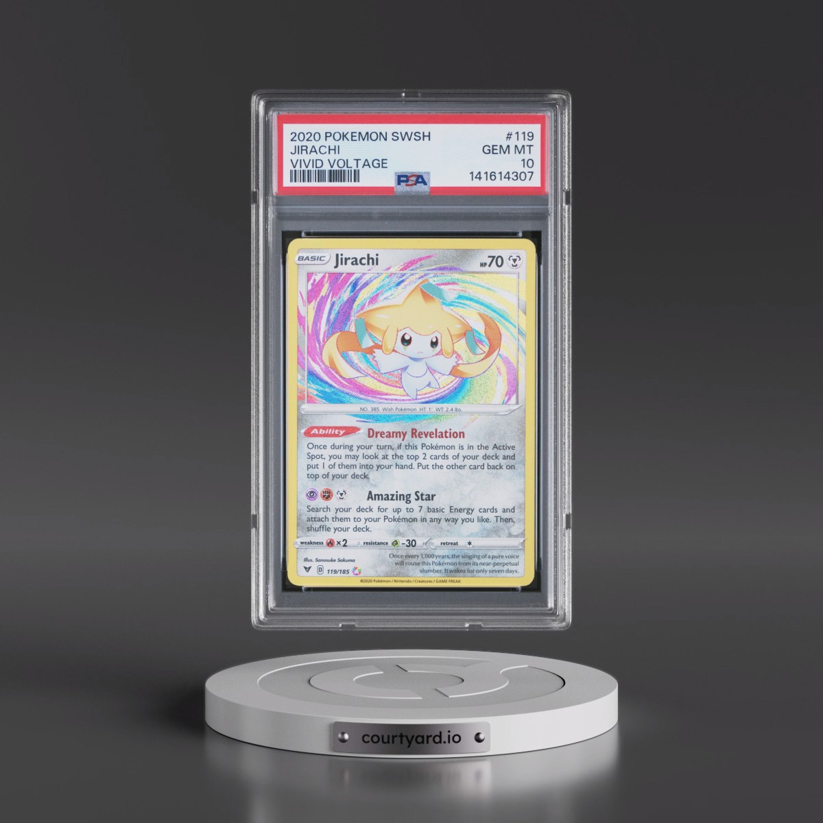 2020 Pokémon Sword & Shield Vivid Voltage #119 Jirachi (PSA 10 GEM MINT)