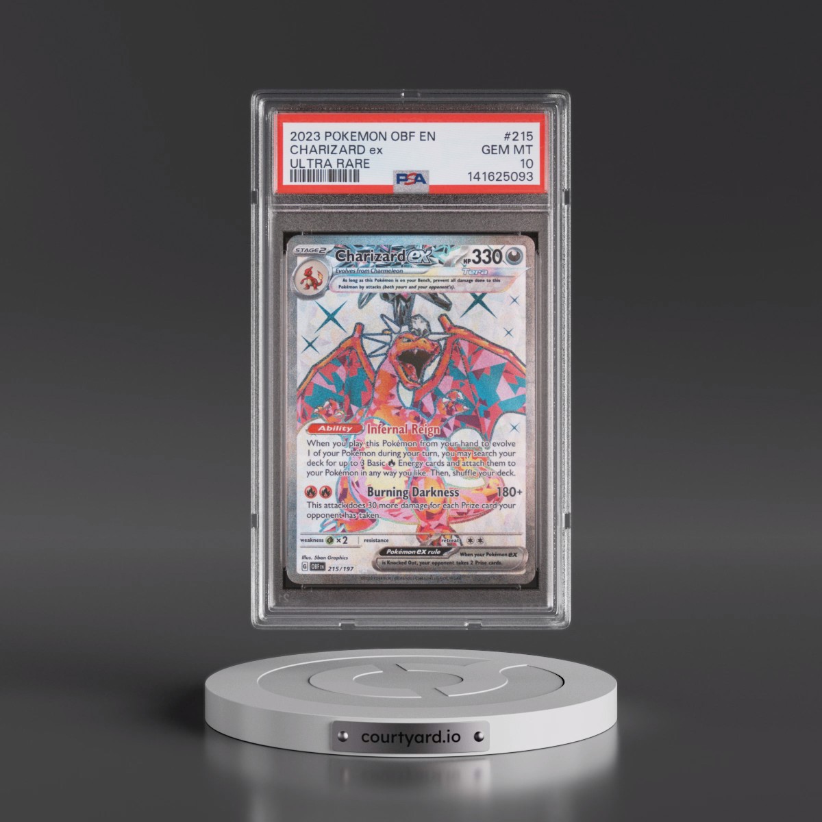 2023 Pokémon Obf EN-Obsidian Flames #215 Charizard EX - Holo Ultra Rare (PSA 10 GEM MINT)