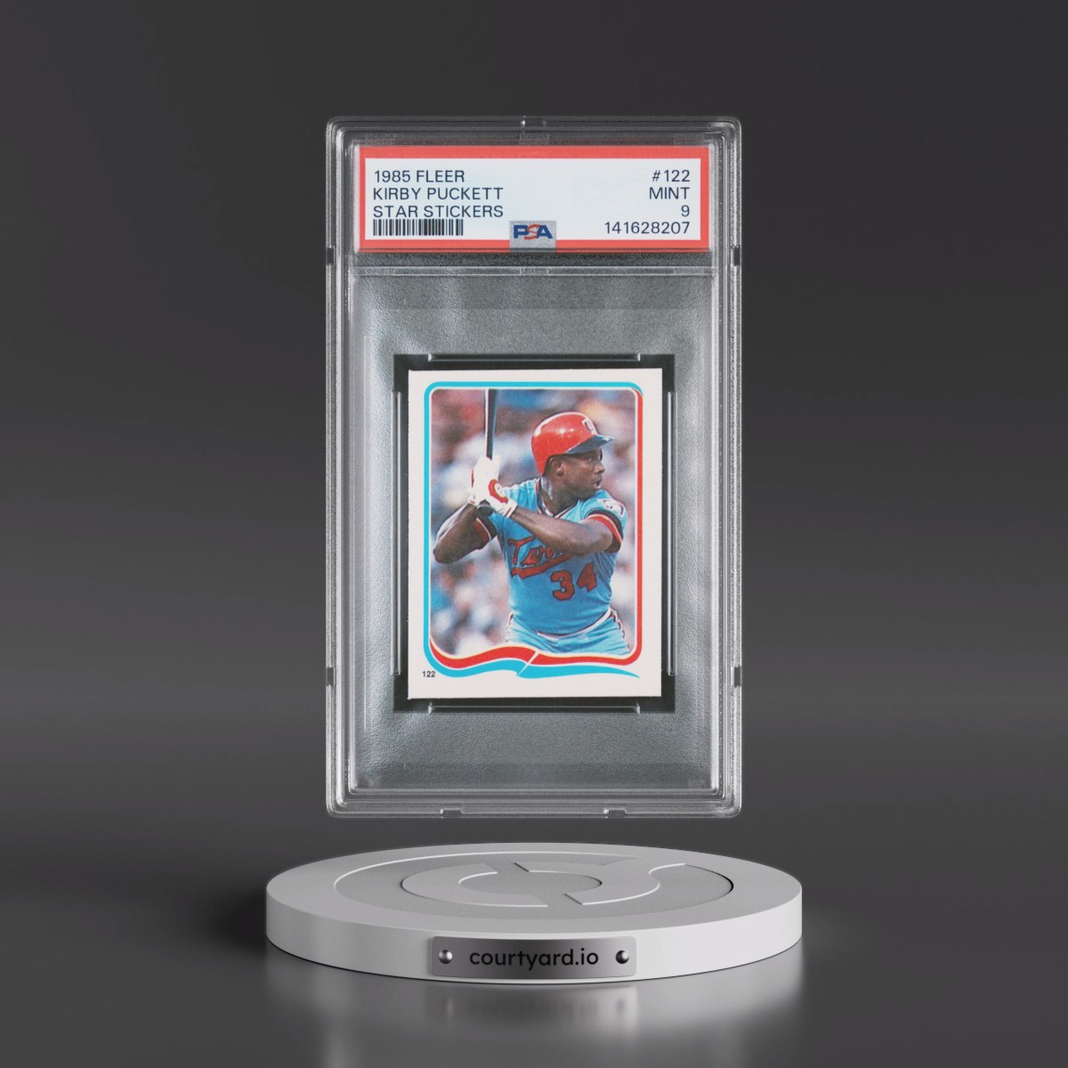 1985 Fleer Star Stickers #122 Kirby Puckett (PSA 9 MINT)