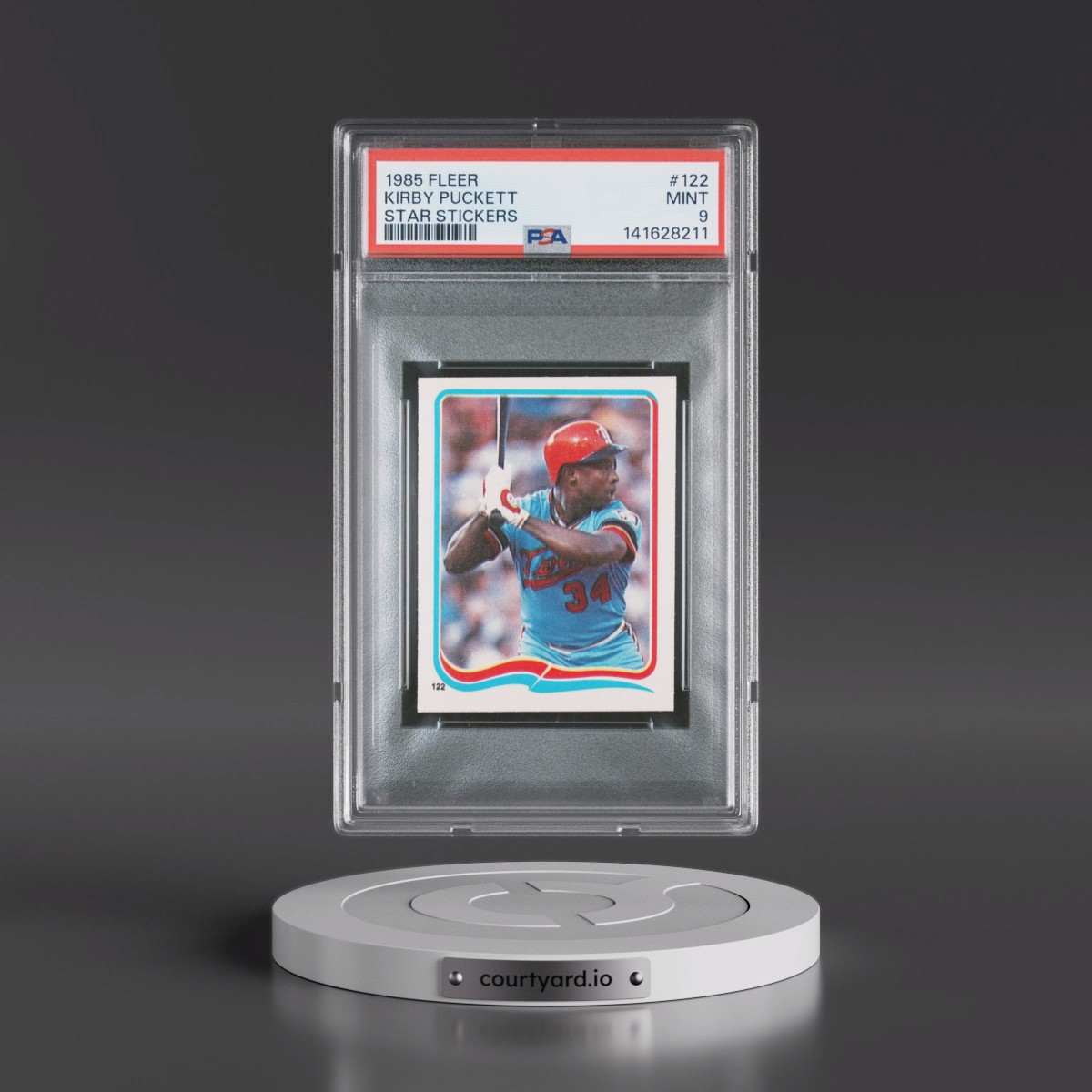 1985 Fleer Star Stickers #122 Kirby Puckett (PSA 9 MINT)