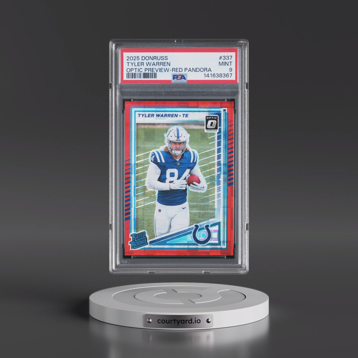 2025 Panini Donruss Tyler Warren - Optic Preview-Red Pandora #337 PSA 9
