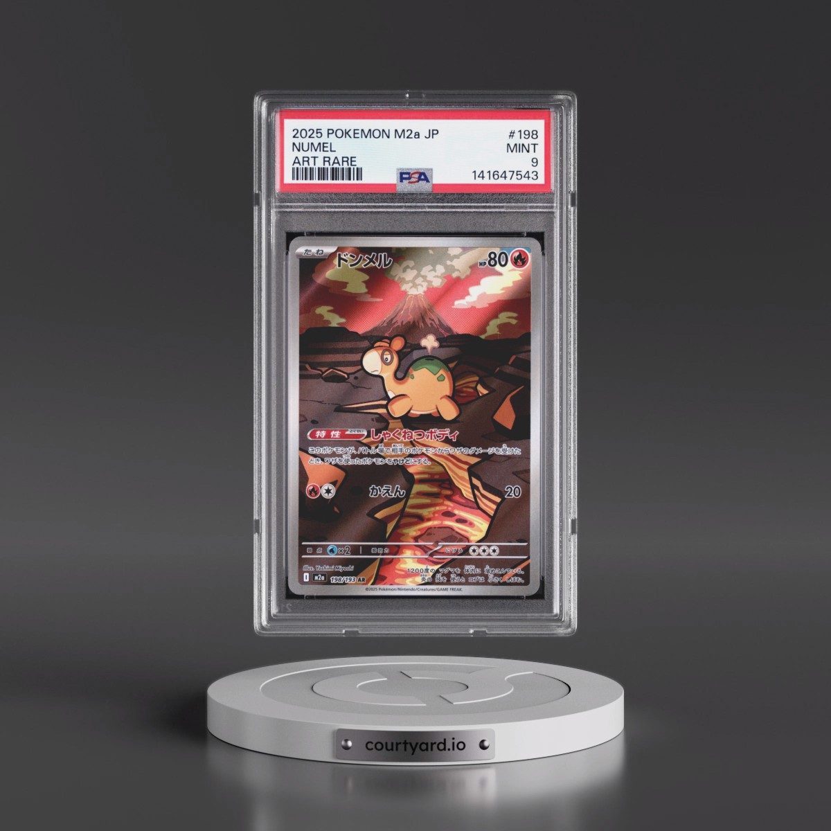 2025 Pokémon M2a-Mega Dream EX #198 Numel - Art Rare (PSA 9 MINT)