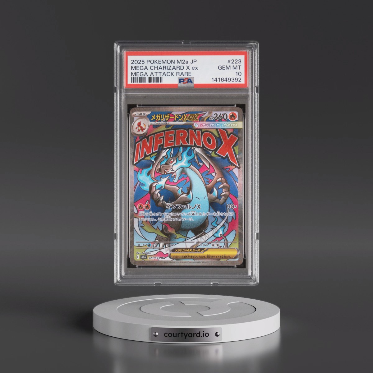 2025 Pokémon M2a-Mega Dream EX #223 Mega Charizard X EX - Holo Mega Attack Rare (PSA 10 GEM MINT)