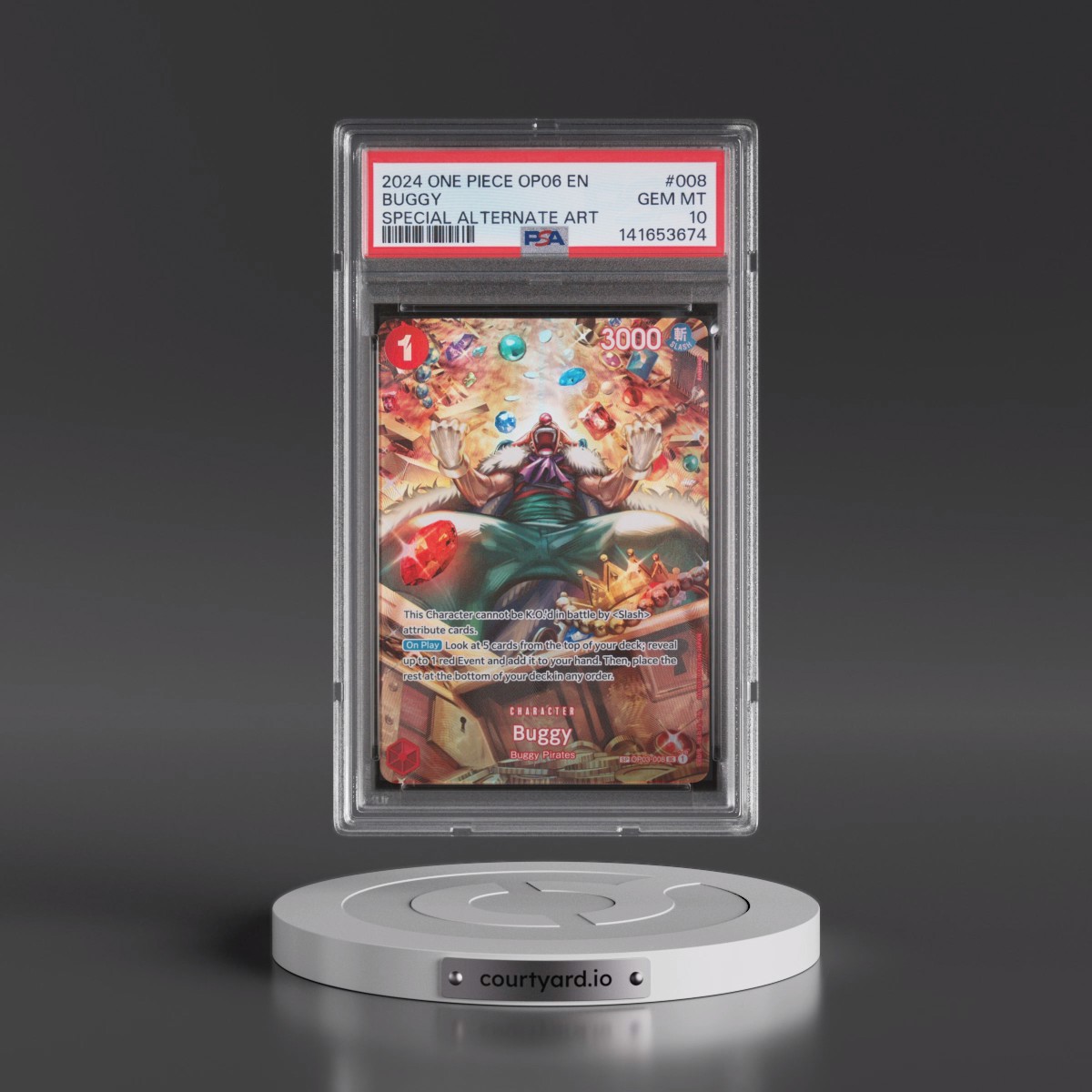 2024 One Piece OP06-Wings of the Captain #008 Buggy - Special Alternate Art (PSA 10 GEM MINT)