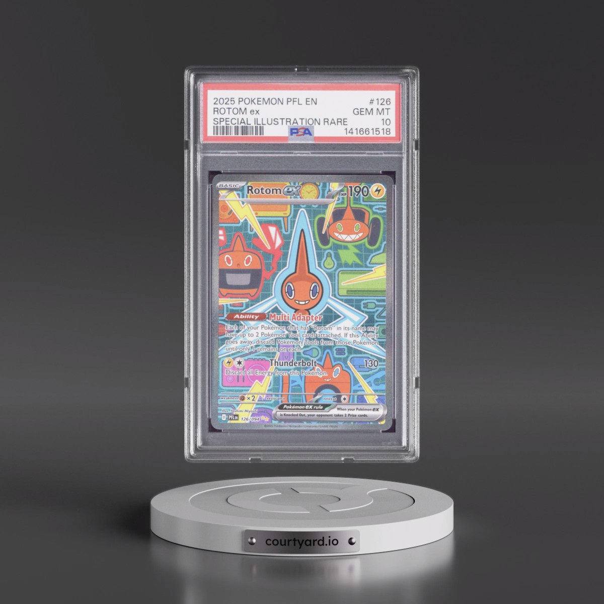2025 Pokémon Pfl EN-Phantasmal Flames #126 Rotom EX - Holo Special Illustration Rare (PSA 10 GEM MINT)