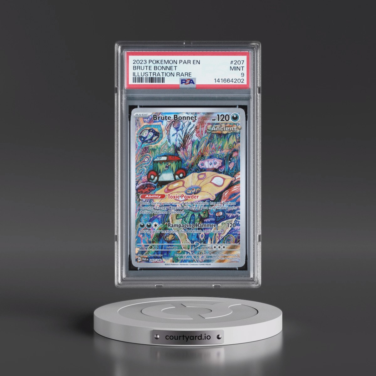 2023 Pokémon Par EN-Paradox Rift #207 Brute Bonnet - Illustration Rare (PSA 9 MINT)