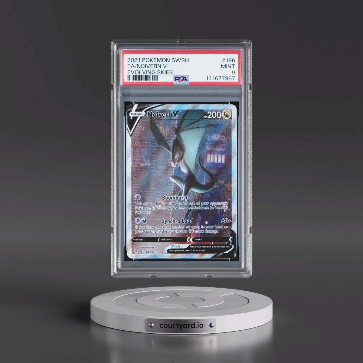 2021 Pokémon Sword & Shield Evolving Skies #196 Noivern V - Holo Full Art (PSA 9 MINT)
