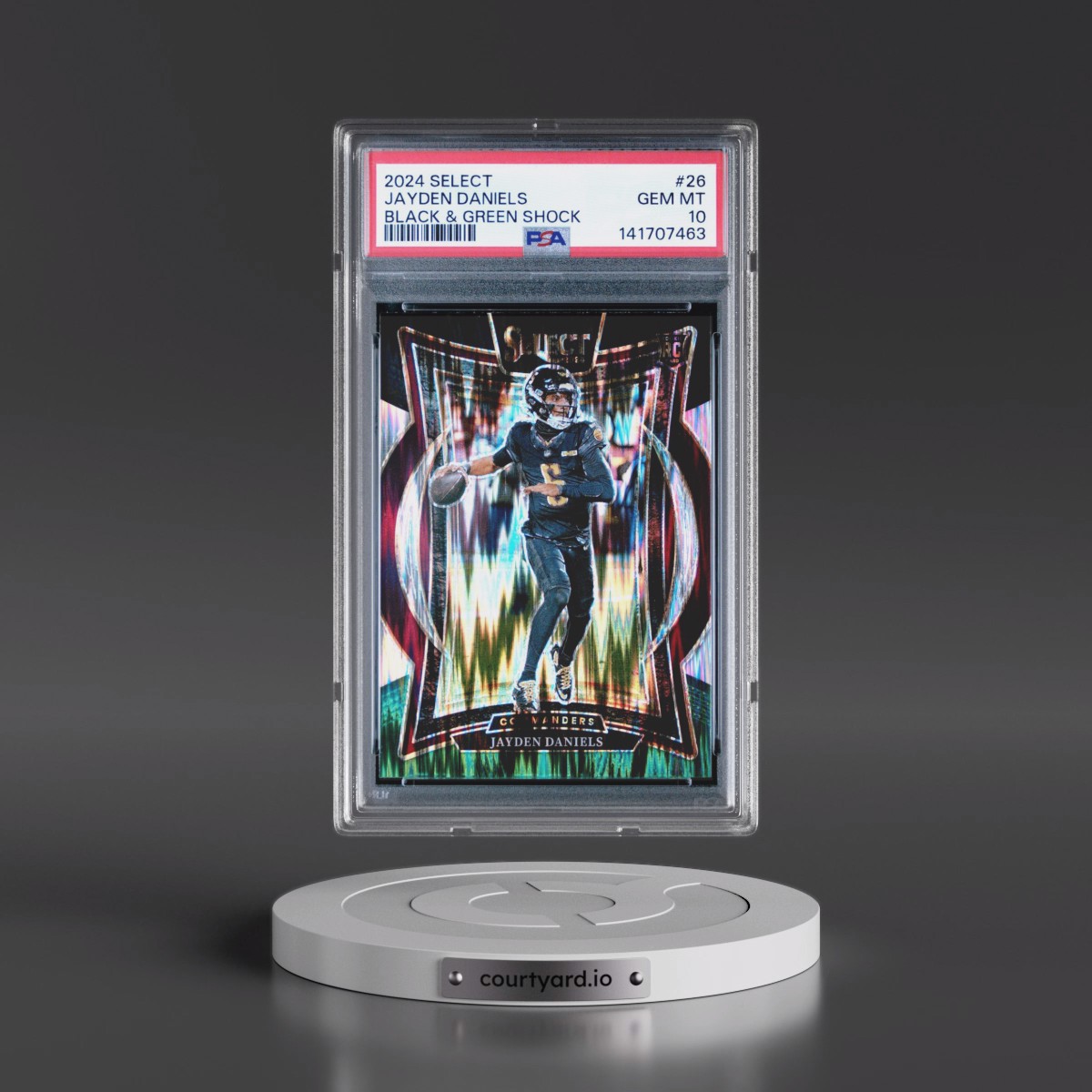 2024 Panini Select Jayden Daniels - Black & Green Shock #26 PSA 10