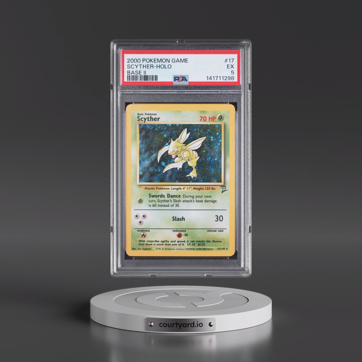 2000 Pokémon Game Base II #17 Scyther - Holo (PSA 5 EX)