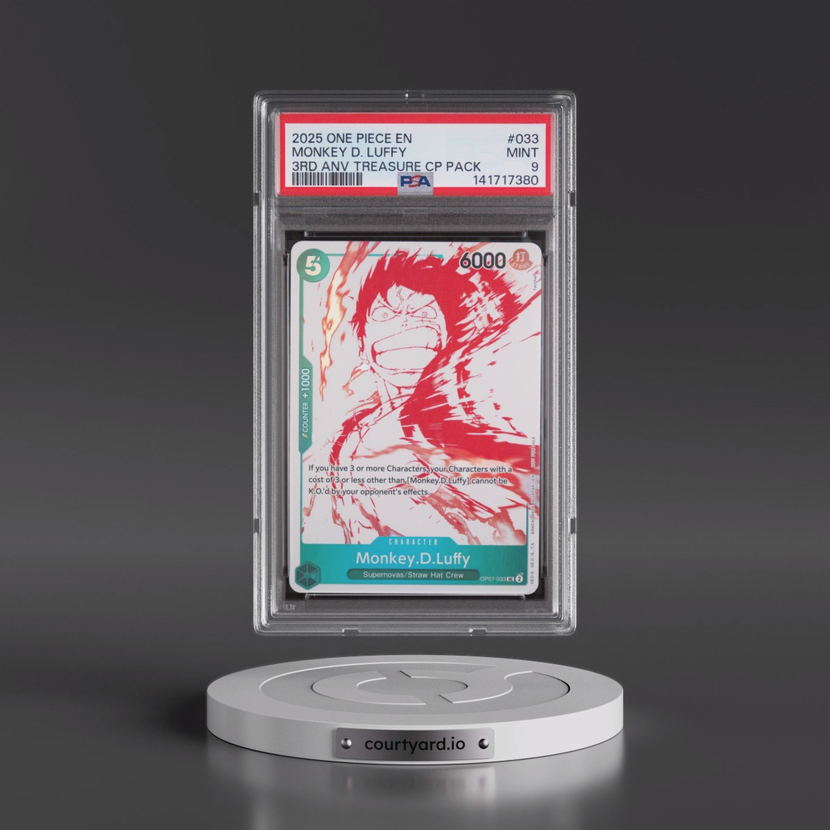 2025 One Piece 3rd Anniversary! One Piece Card Treasure Campaign Pack #033 Monkey D. Luffy (PSA 9 MINT)