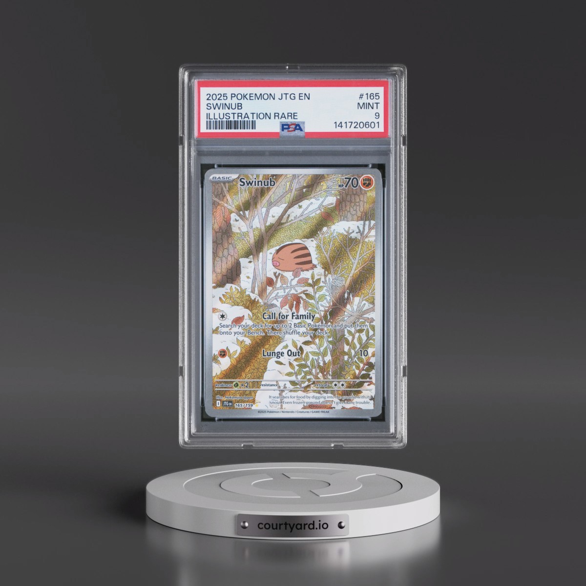 2025 Pokémon Jtg EN-Journey Together #165 Swinub - Illustration Rare (PSA 9 MINT)
