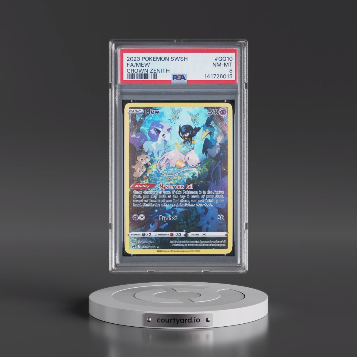 2023 Pokémon Sword and Shield Crown Zenith #GG10 Mew - Full Art (PSA 8 NM-MT)