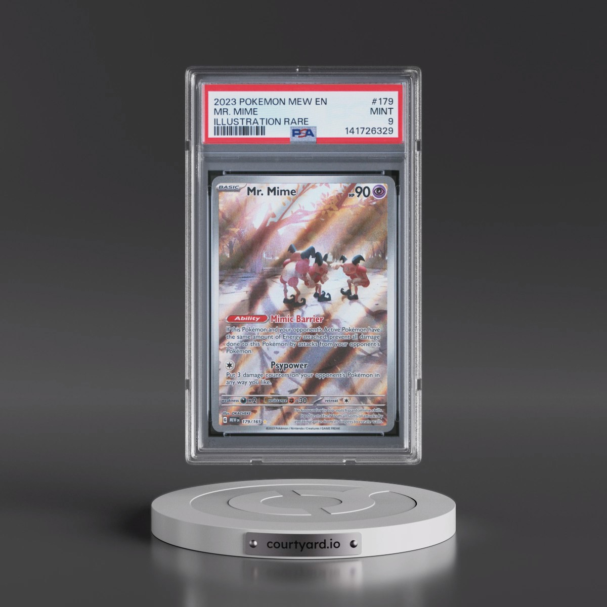 2023 Pokémon Mew EN-151 #179 Mr. Mime - Illustration Rare (PSA 9 MINT)