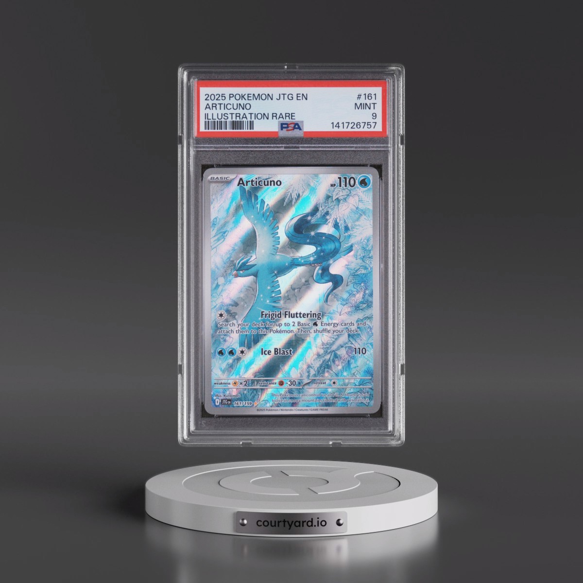 2025 Pokémon Jtg EN-Journey Together #161 Articuno - Illustration Rare (PSA 9 MINT)