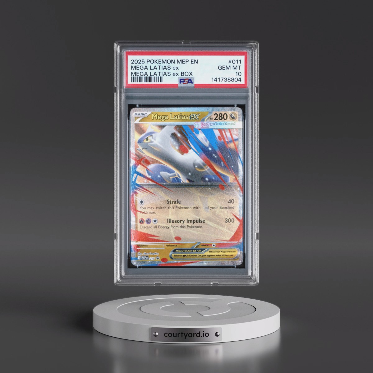 2025 Pokémon Mep EN-Me Black Star Promo #011 Mega Latias EX - Holo Mega Latias EX Box (PSA 10 GEM MINT)