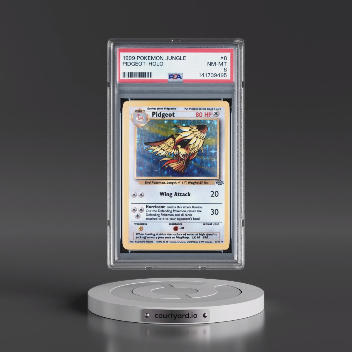 1999 Pokémon Jungle #8 Pidgeot - Holo (PSA 8 NM-MT)