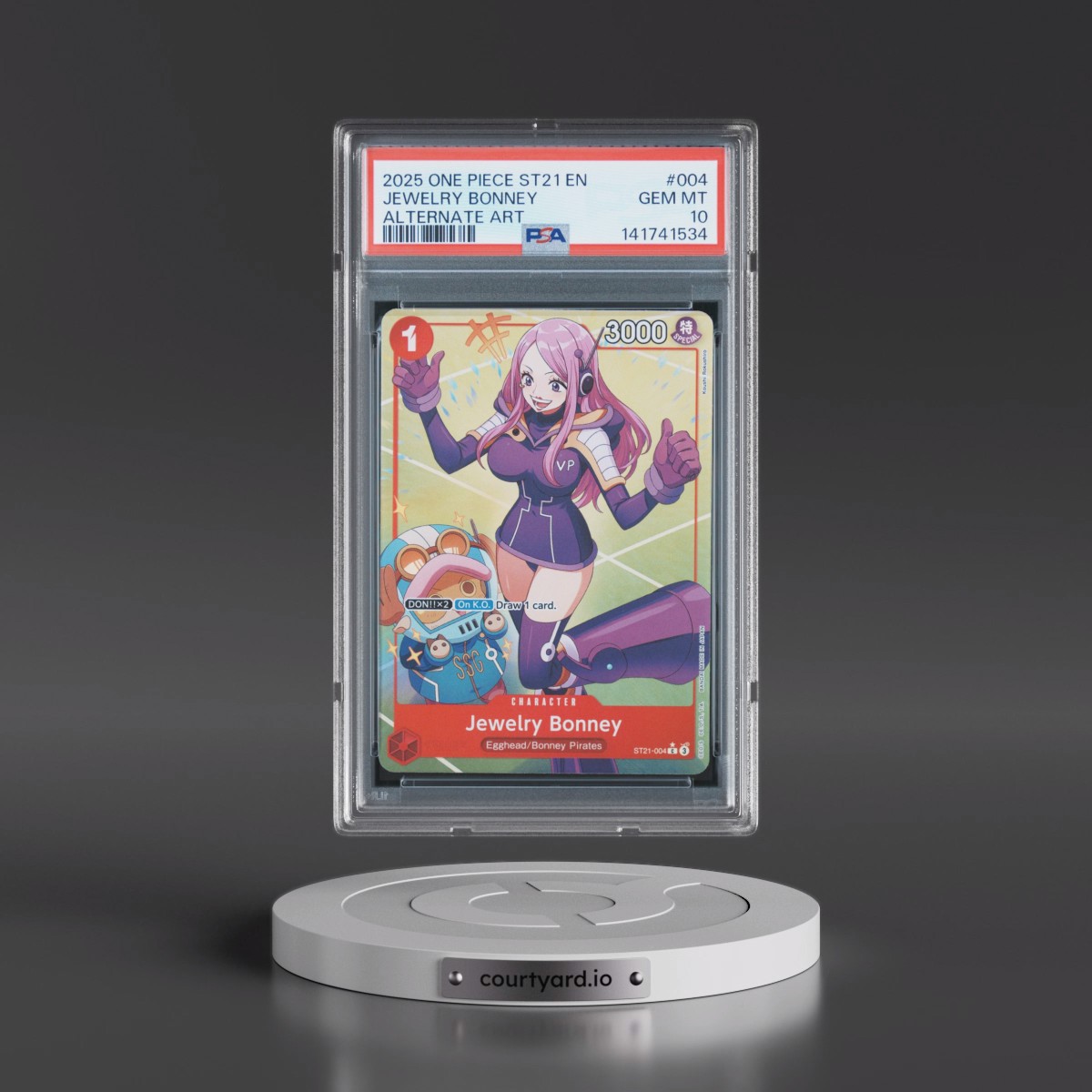 2025 One Piece Starter Deck ST21-EX Gear 5 #004 Jewelry Bonney - Alternate Art (PSA 10 GEM MINT)
