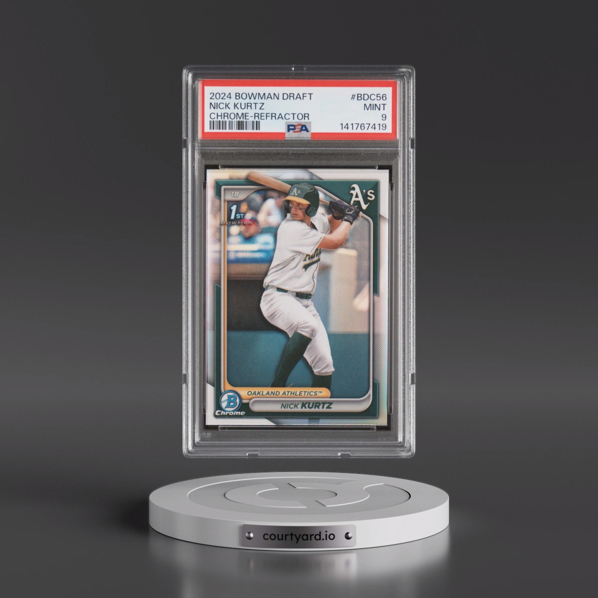2024 Bowman Draft #BDC56 Nick Kurtz - Chrome-Refractor (PSA 9 MINT)