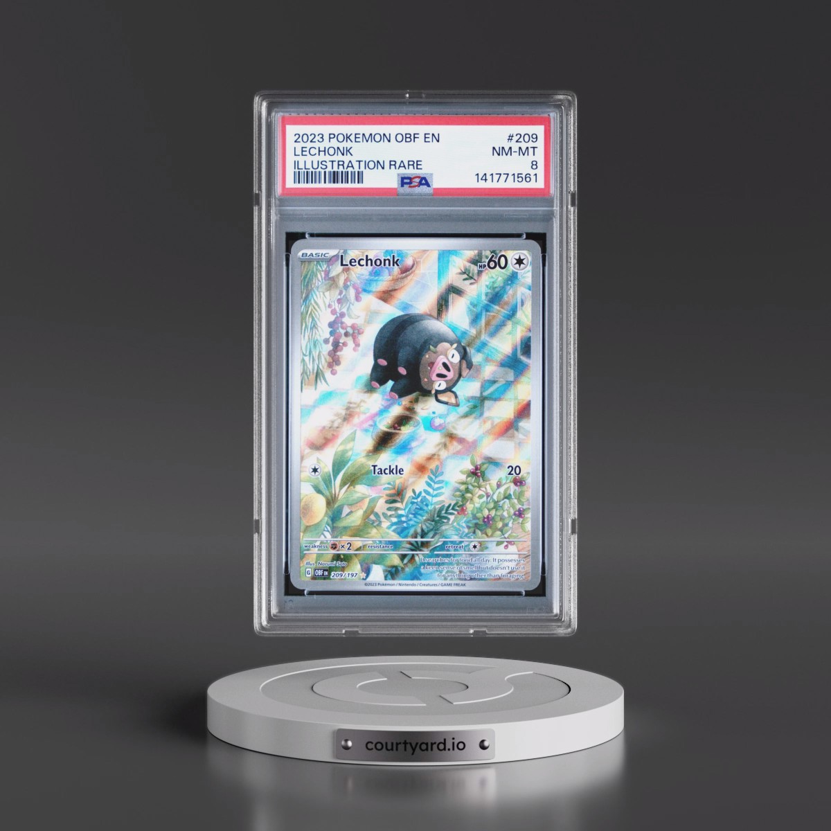 2023 Pokémon Obf EN-Obsidian Flames #209 Lechonk - Illustration Rare (PSA 8 NM-MT)