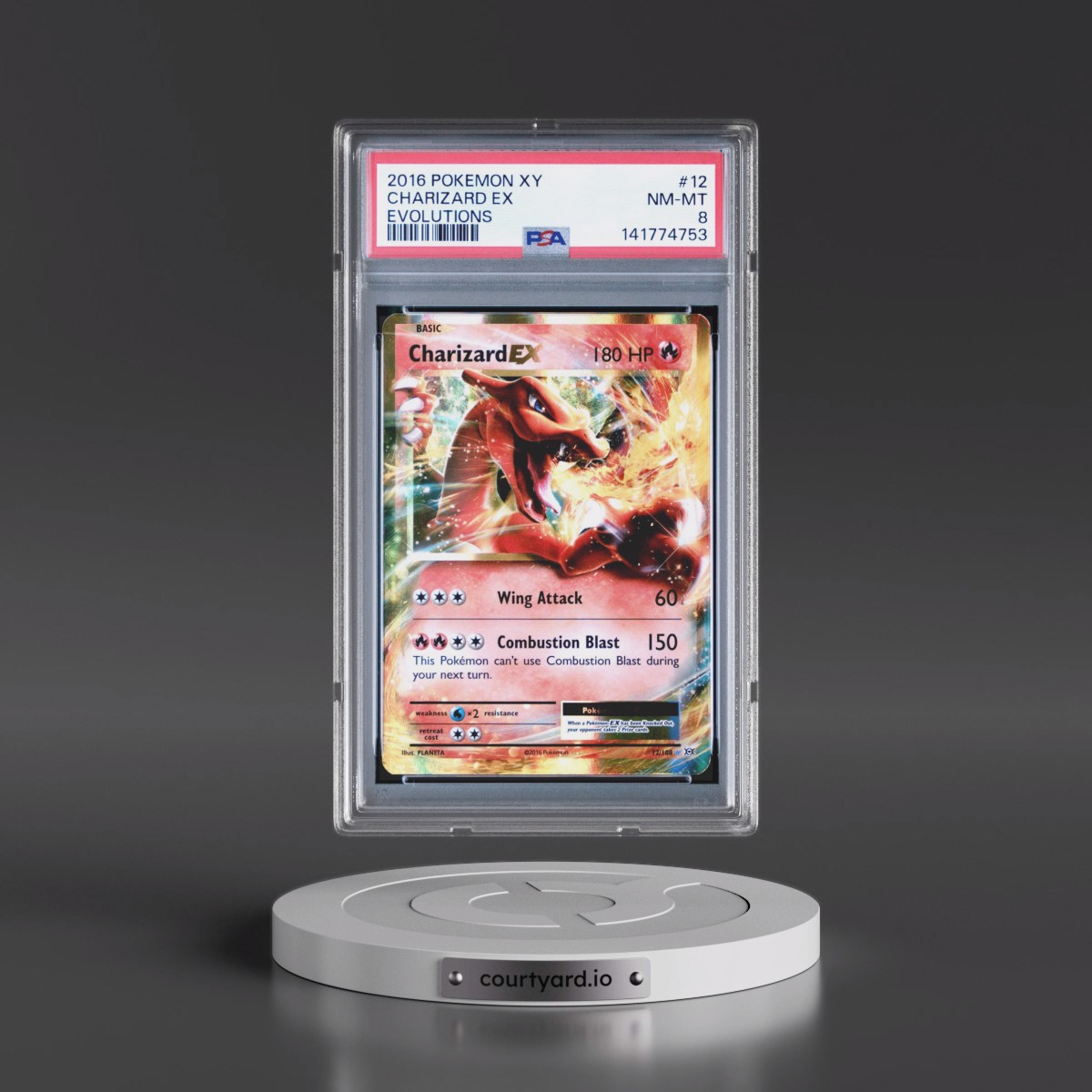 2016 Pokémon XY Evolutions #12 Charizard EX - Holo (PSA 8 NM-MT)