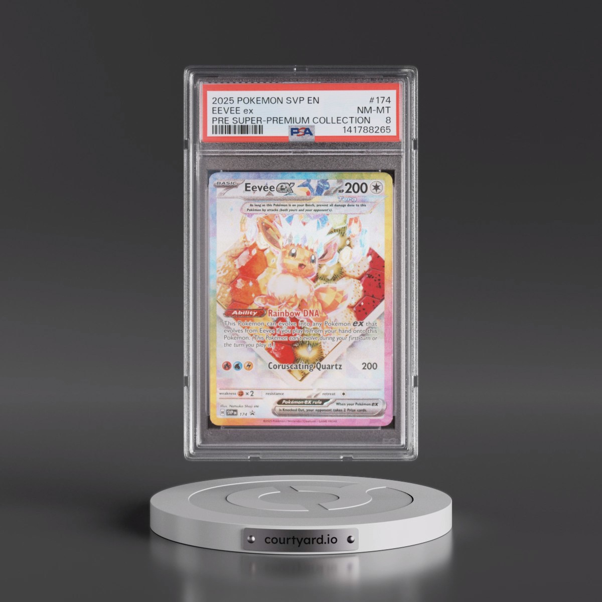 2025 Pokémon Svp EN-SV Black Star Promo #174 Eevee EX - Holo Prismatic Evolutions Super-Premium Collection (PSA 8 NM-MT)