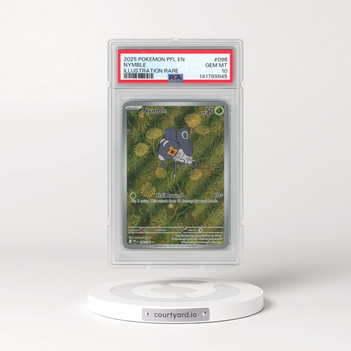 2025 Pokémon Pfl EN-Phantasmal Flames #096 Nymble - Illustration Rare (PSA 10 GEM MINT)