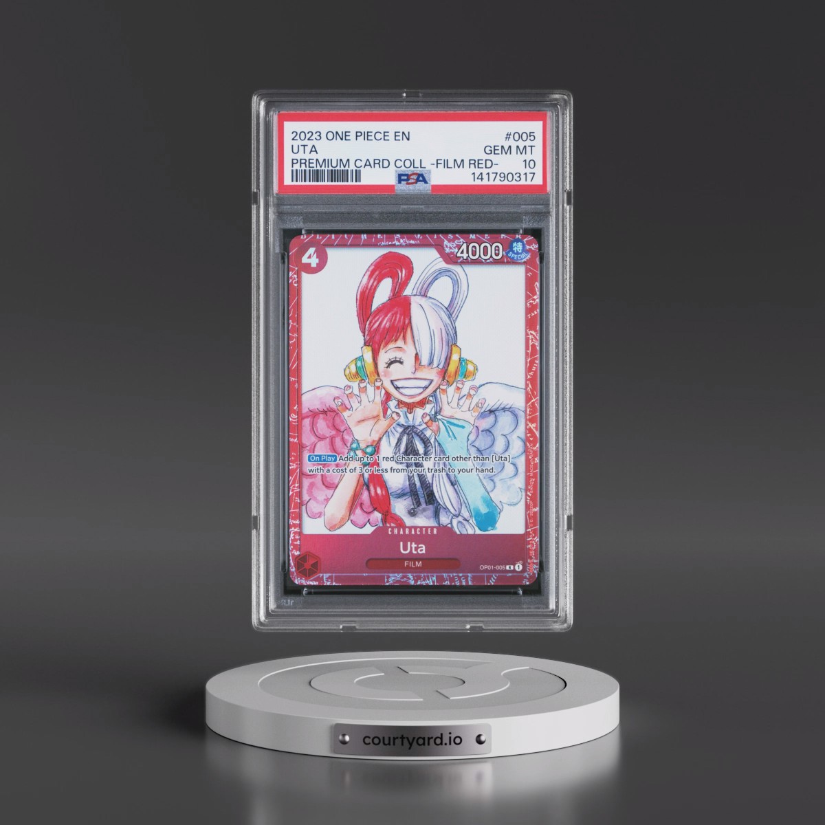 2023 One Piece Premium Card Collection -One Piece Film Red #005 Uta (PSA 10 GEM MINT)