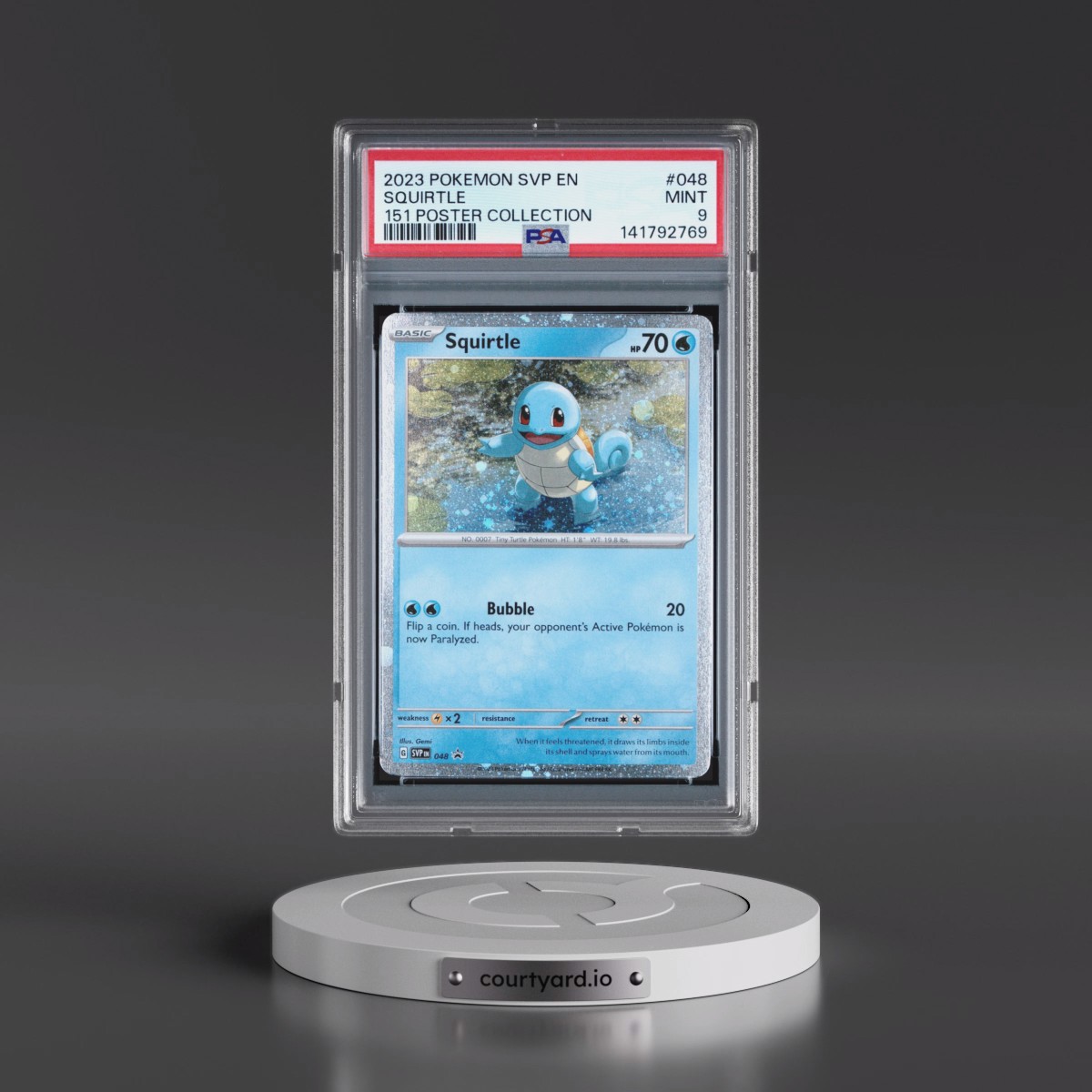 2023 Pokémon Svp EN-SV Black Star Promo #048 Squirtle - 151 Poster Collection (PSA 9 MINT)