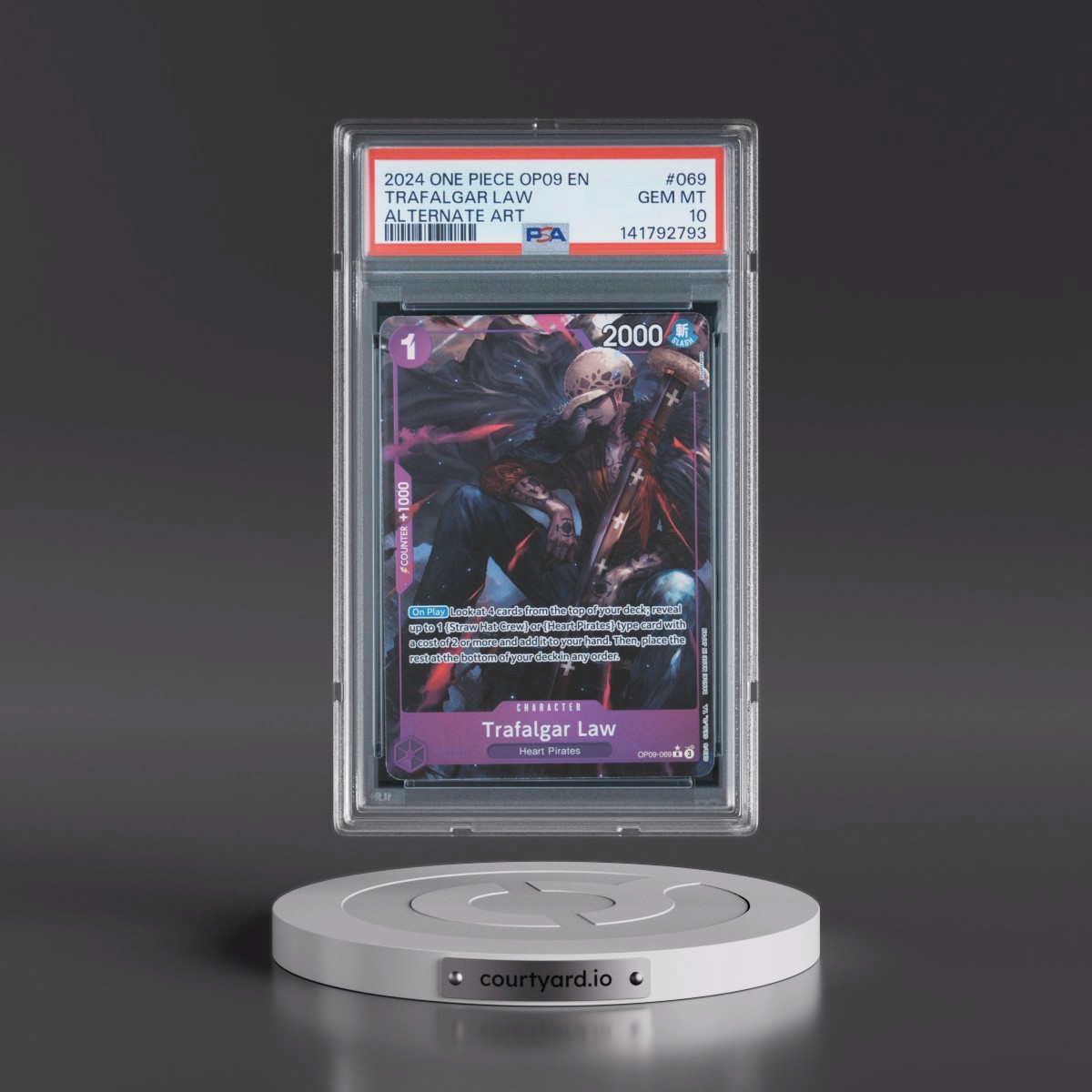 2024 One Piece OP09-Emperors in the New World #069 Trafalgar Law - Alternate Art (PSA 10 GEM MINT)