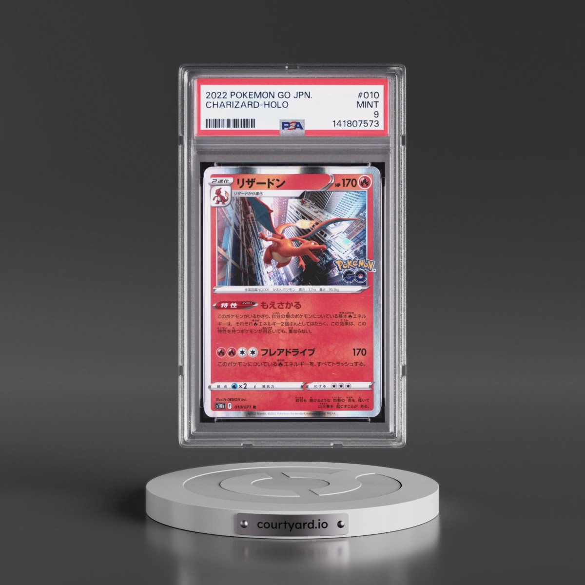 2022 Pokémon Go #010 Charizard - Holo (PSA 9 MINT)