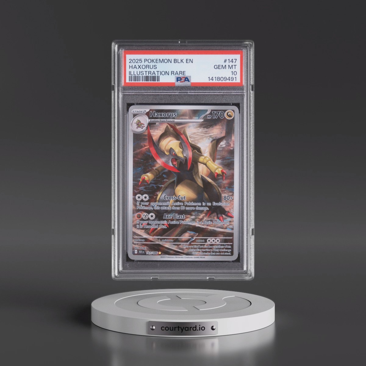 2025 Pokémon Blk EN-Black Bolt #147 Haxorus - Illustration Rare (PSA 10 GEM MINT)