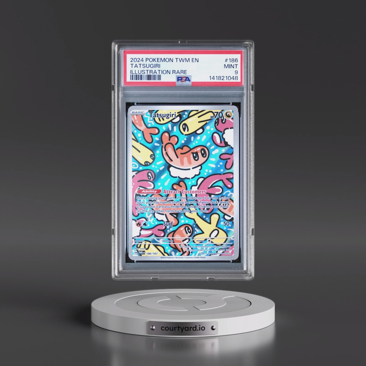 2024 Pokémon Twm EN-Twilight Masquerade #186 Tatsugiri - Illustration Rare (PSA 9 MINT)