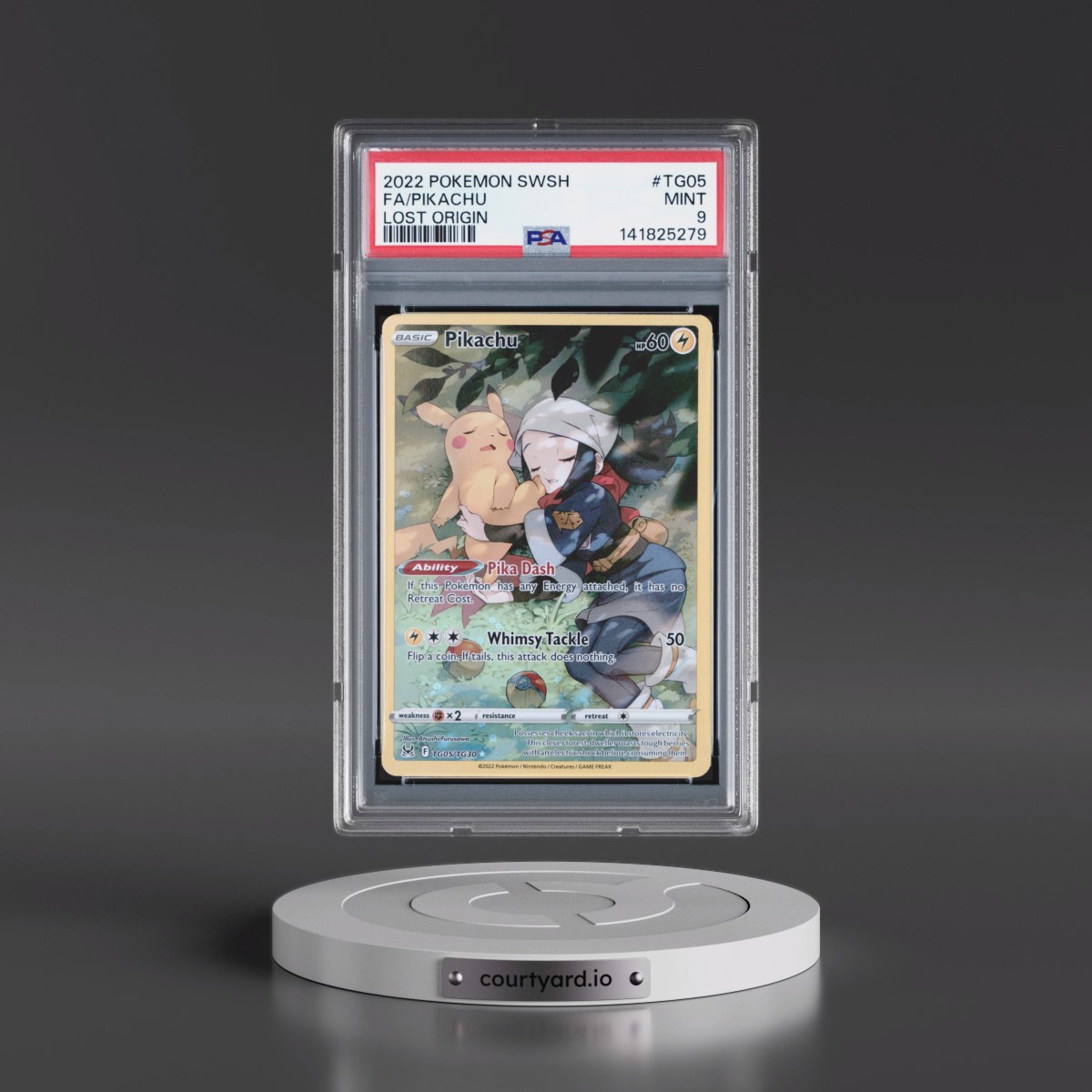 2022 Pokémon Sword & Shield Lost Origin #TG05 Pikachu - Full Art (PSA 9 MINT)