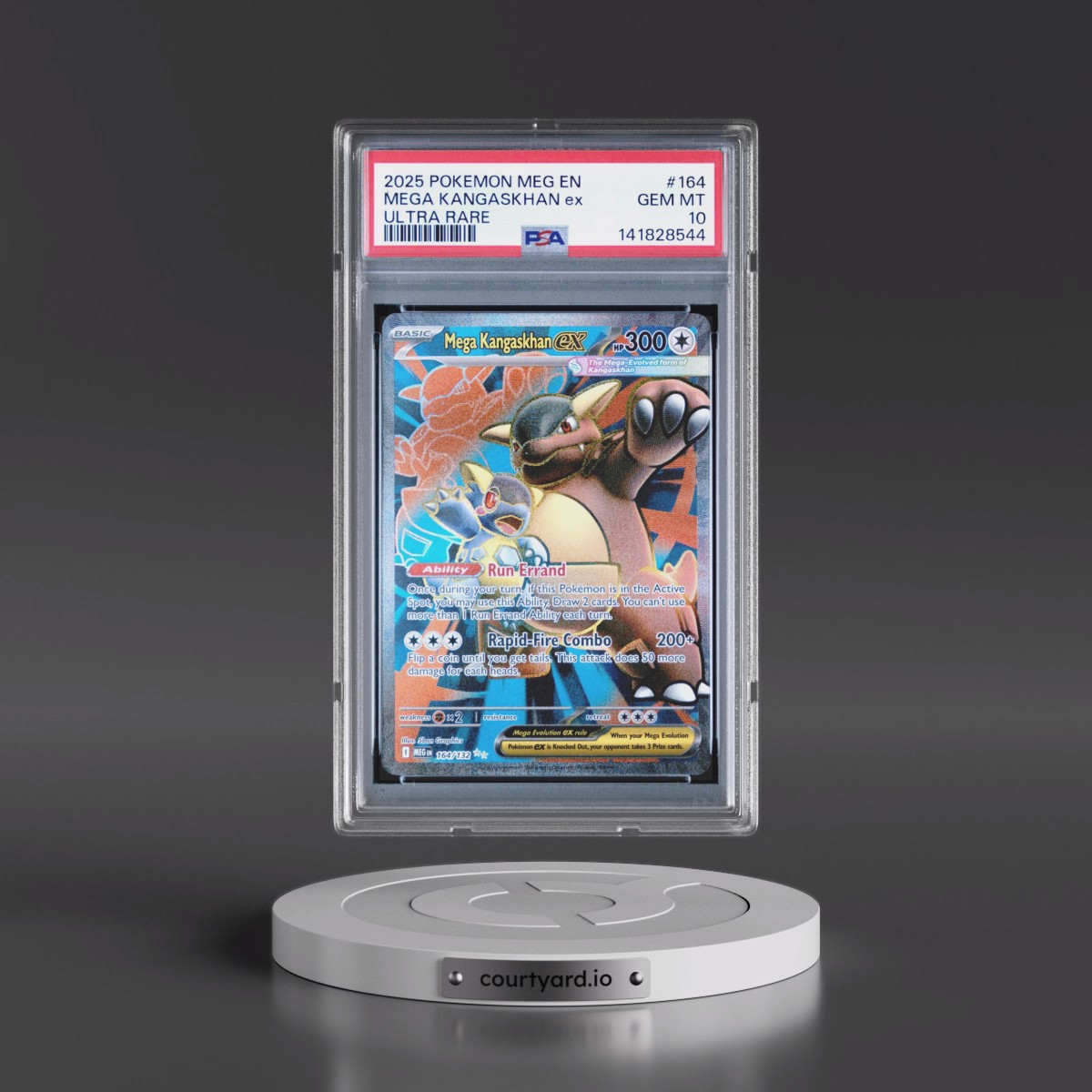 2025 Pokémon Meg EN-Mega Evolution #164 Mega Kangaskhan EX - Holo Ultra Rare (PSA 10 GEM MINT)