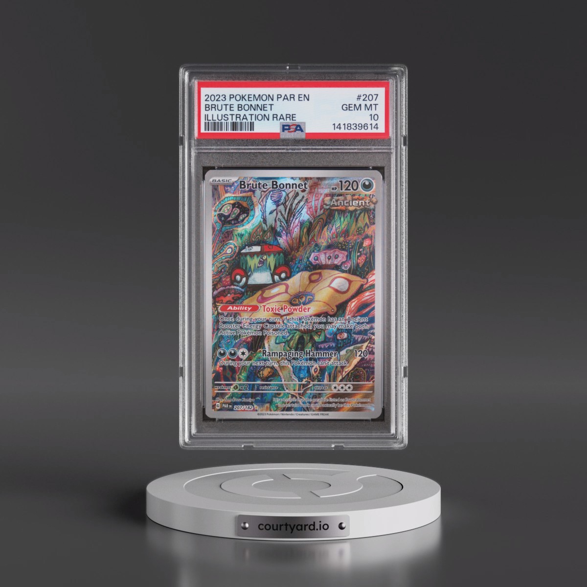 2023 Pokémon Par EN-Paradox Rift #207 Brute Bonnet - Illustration Rare (PSA 10 GEM MINT)
