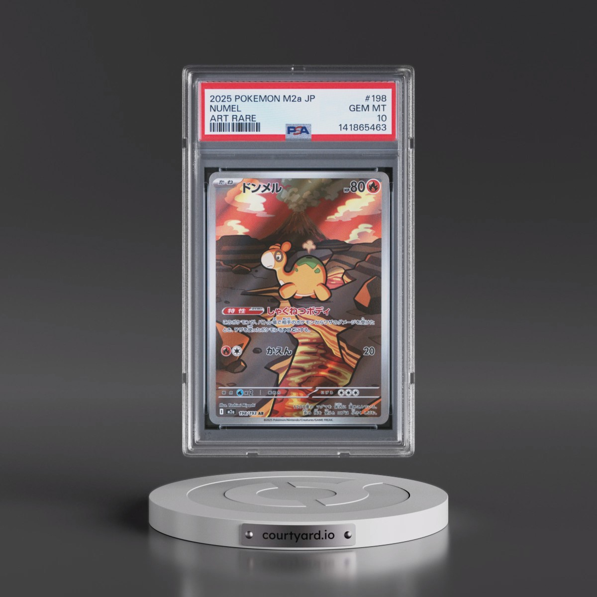 2025 Pokémon M2a-Mega Dream EX #198 Numel - Art Rare (PSA 10 GEM MINT)