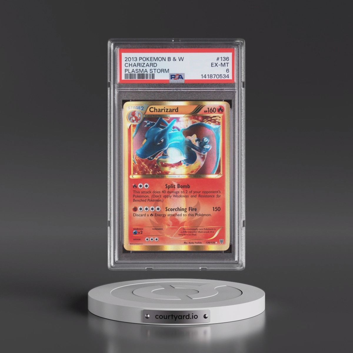 2013 Pokémon Black & White Plasma Storm #136 Charizard (PSA 6 EX-MT)