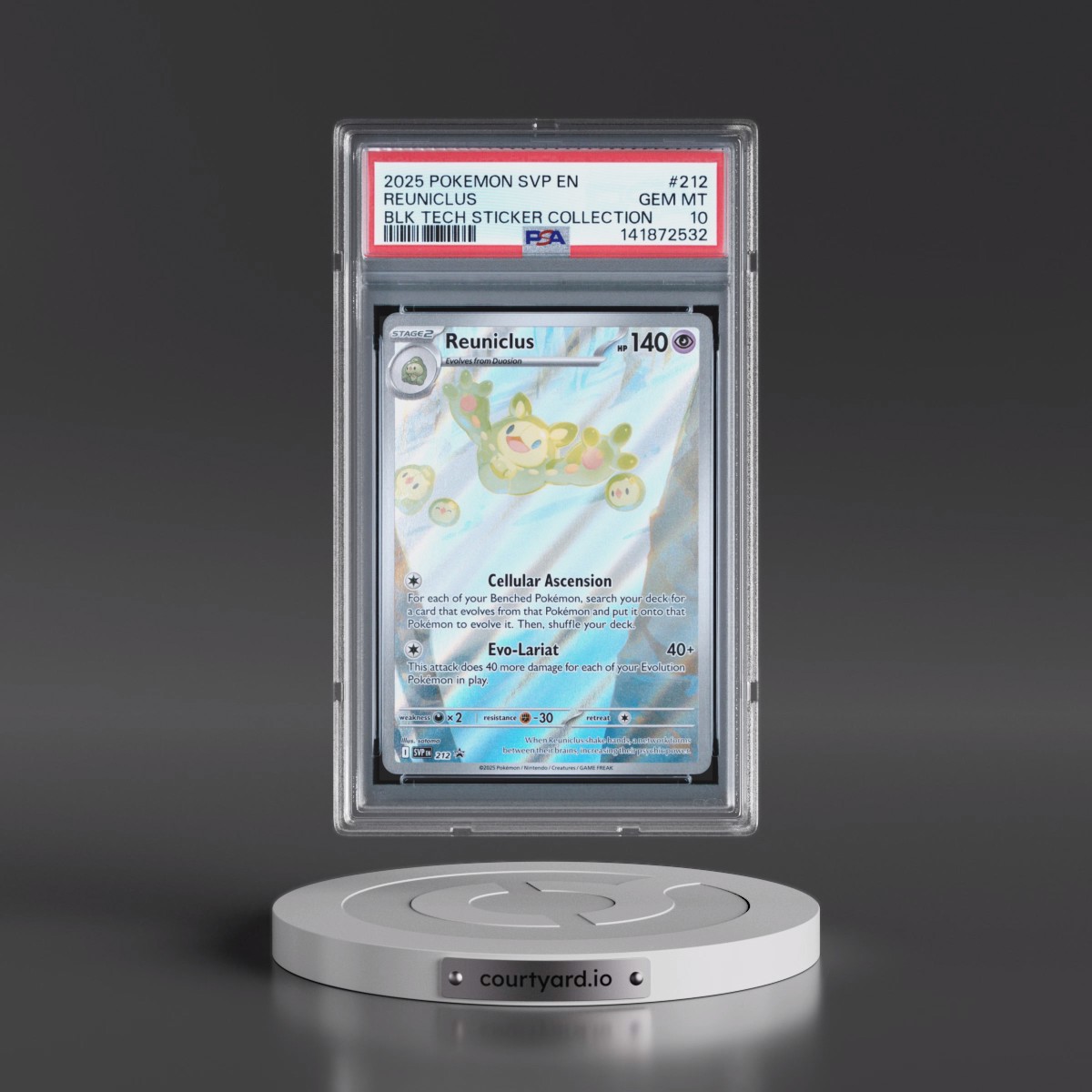2025 Pokémon Svp EN-SV Black Star Promo #212 Reuniclus - Black Bolt Tech Sticker Collection (PSA 10 GEM MINT)