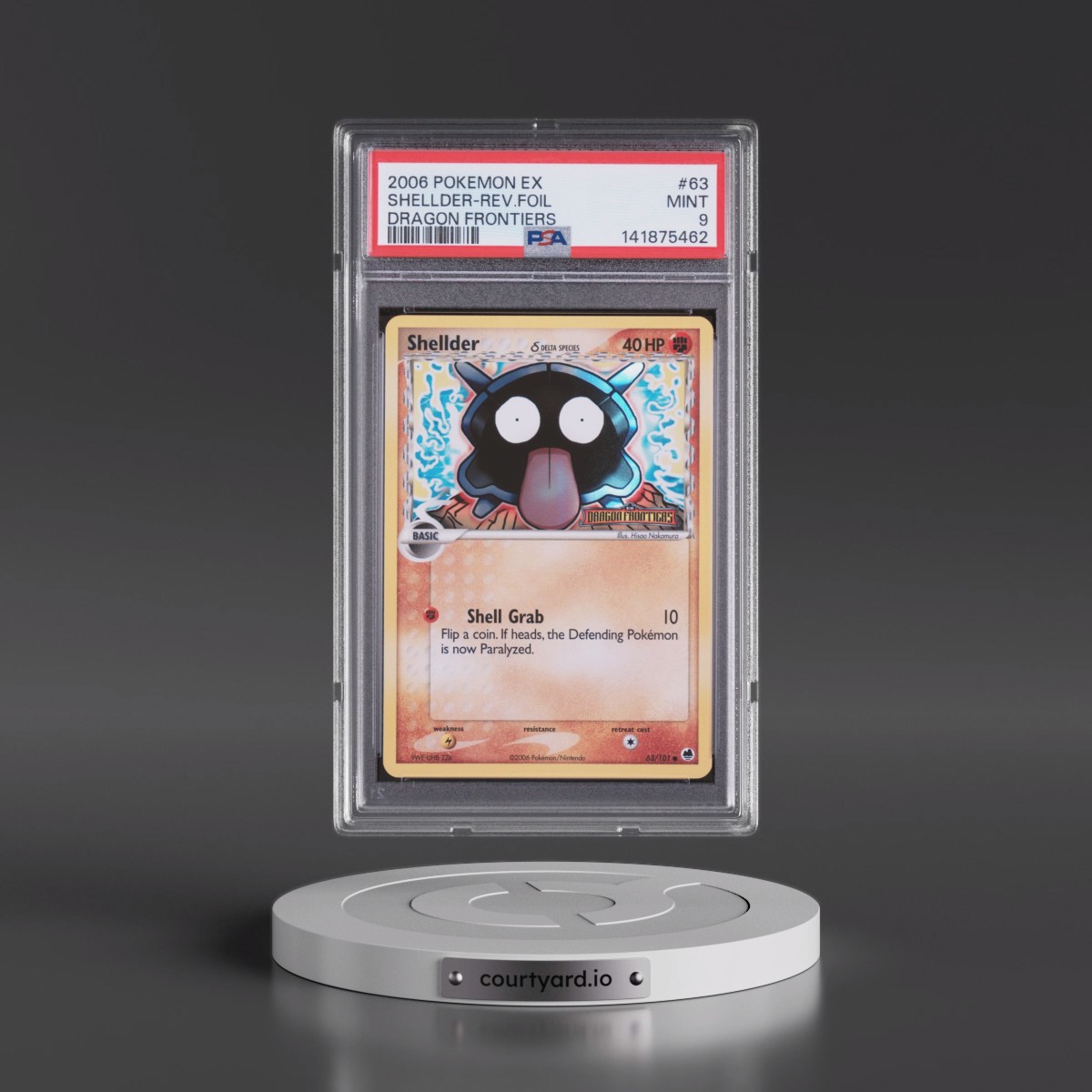 2006 Pokémon EX Dragon Frontiers #63 Shellder - Reverse Foil (PSA 9 MINT)