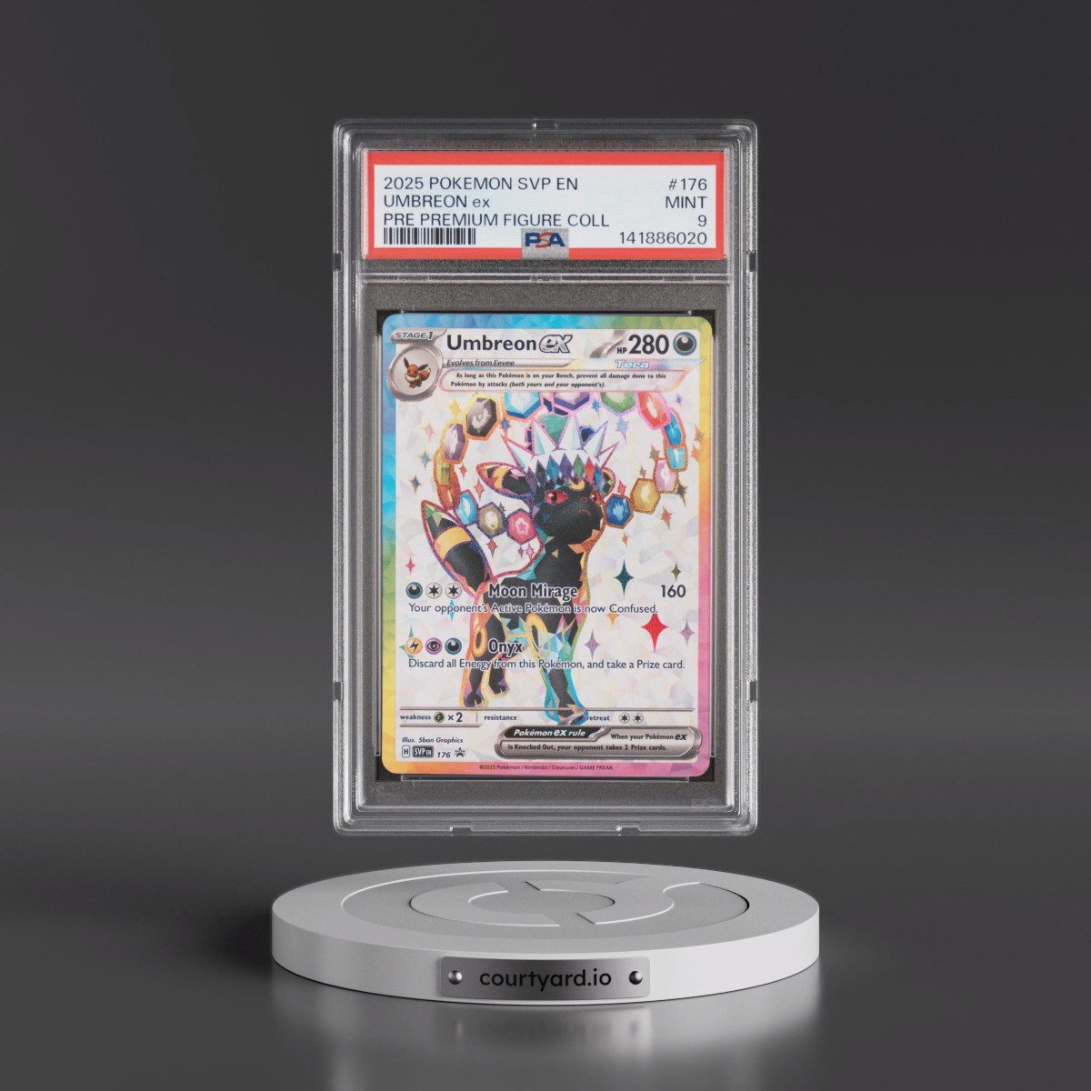 2025 Pokémon Svp EN-SV Black Star Promo #176 Umbreon EX - Holo Prismatic Evolutions Premium Figure Collection (PSA 9 MINT)