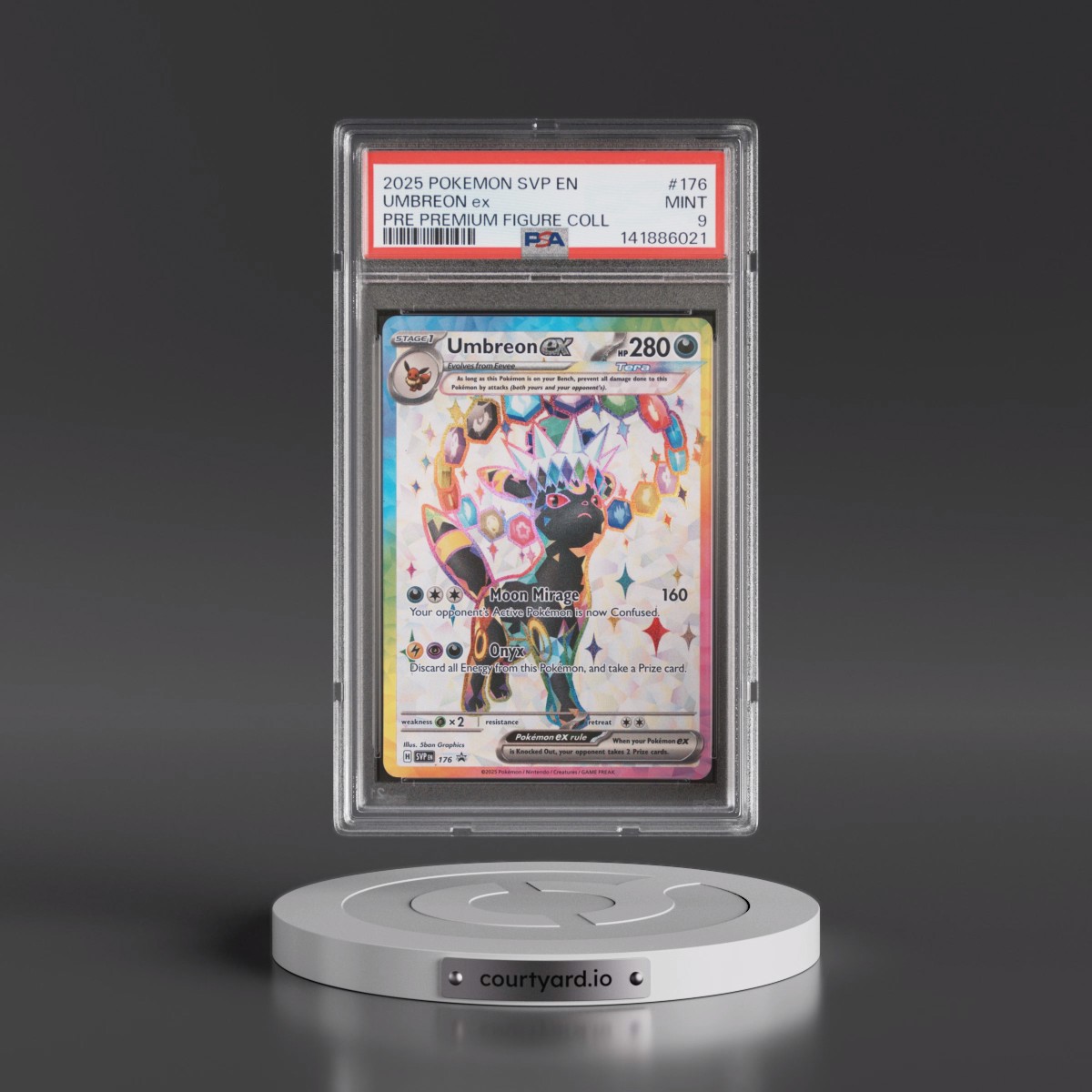 2025 Pokémon Svp EN-SV Black Star Promo #176 Umbreon EX - Holo Prismatic Evolutions Premium Figure Collection (PSA 9 MINT)